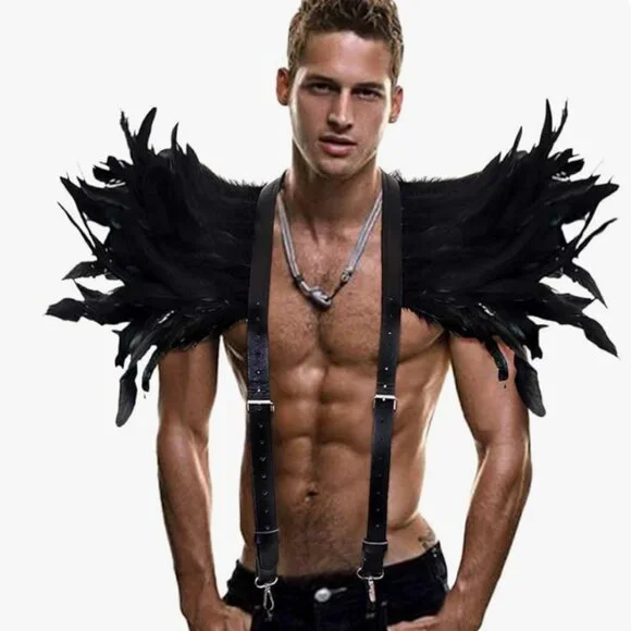 Feather Epaulet Shrug Shoulder Wings - Picture 1 of 7